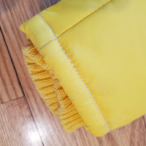 Tommy Hilfiger Jeans Womens Puffer Jacket size S Nautical Yellow Sailing Hood - Picture 8 of 9